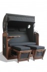 AKS Kiel Strandkorb Polyrattan/Kunstoffgeflecht stone grey
