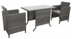 AKS Iseo Balkon Set Polyrattan Kunstoffgeflecht Aluminium dark pine