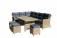 AKS Bonita Loungegruppe Polyrattan antik pine, Kissen dunkelgrau