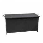 AKS Calathus Kissenbox Polyrattan Aluminium schwarz 122x56x60,5 cm