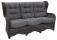 AKS Broadway Diningsofa Aluminium Polyrattan Kunstoffgeflecht light charcoal