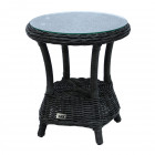 AKS Broadway Beistelltisch Aluminium Polyrattan Kunstoffgeflecht light charcoal 50 cm