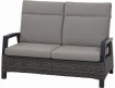 AKS Benedetto Loungesofa 2-Sitzer Polyrattan Alu charcoal grey Kissen taupe