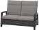 AKS Benedetto Loungesofa 2-Sitzer Polyrattan Alu charcoal grey Kissen taupe