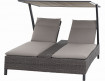 AKS Benedetto Daybed Polyrattan charcoal grey Kissen taupe 155x182x102 cm