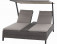 AKS Benedetto Daybed Polyrattan charcoal grey Kissen taupe 155x182x102 cm