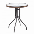 AKS Ravenna Bistrotisch Alu Polyrattan Kunstoffgeflecht cappuccino 60 cm