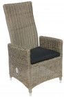 AKS Rantum Diningsessel Move Positionsstuhl Polyrattan/Kunstoffgeflecht seagrass Kissen grau