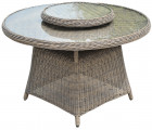 AKS List Diningtisch Polyrattan Aluminium grey seagrass 120 cm
