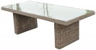 AKS List Geflechttisch 100x230x75 cm mit Glasplatte