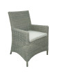 AKS Chicago Diningsessel Polyrattan Kunstoffgeflecht Aluminium grey willow