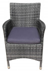 AKS Genua Diningsessel Polyrattan/Kunstoffgeflecht braun grau