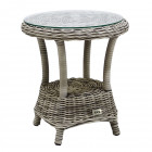 AKS Broadway Beistelltisch Polyrattan Kunstoffgeflecht Aluminium grey shell