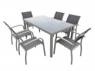 AKS Sardinien Dininggruppe Aluminium hellgrau