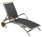 AKS Luna Sonnenliege Aluminium Textilen silber 189x53x71 cm