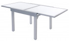 AKS Giga Cantus Ausziehtisch Aluminium Glasplatte silber 90-180x90x75 cm