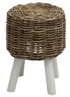 AKS Hocker Naturrattan Naturgeflecht honey 34x45 cm