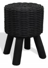 AKS Hocker Naturrattan Naturgeflecht schwarz 34x45 cm
