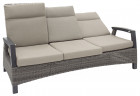 AKS Benedetto Loungesofa 3-Sitzer Polyrattan Alu charcoal grey Kissen taupe