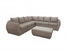 AKS Manacor Loungegruppe Polyrattan Kunstoffgeflecht Aluminium white shell