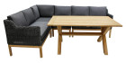 AKS Darwin Dininggruppe Polyrattan Kunstoffgeflecht light charcoal, ohne Tisch