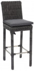 AKS Coba Barstuhl Polyrattan Kunstoffgeflecht Aluminium light charcoal