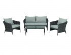 AKS Belleville Loungegruppe Polyrattan Kunstoffgeflecht Aluminium lead grey