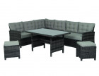 AKS Richmond Loungegruppe Polyrattan Kunstoffgeflecht Aluminium lead grey
