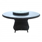 AKS Broadway Diningtisch Polyrattan Aluminium light charcoal 135x74 cm