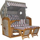 AKS Schleswig Strandkorb Polyrattan Pinienholz in Teakoptik seashell Des343