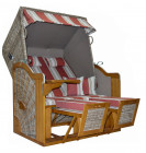AKS Sandwig Strandkorb Polyrattan/Kunstoffgeflecht, pine teak