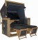 AKS Lübeck Strandkorb Polyrattan Teakholz cappuccino 136x88x175 cm