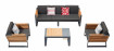 AKS Adelaide Loungegruppe Aluminium anthrazit Teakholz