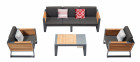 AKS Adelaide Loungegruppe Aluminium anthrazit Teakholz