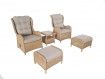 AKS Jackson Loungegruppe Polyrattan Kunstoffgeflecht Aluminium natur 5-tlg