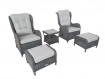 AKS Jackson Loungegruppe Polyrattan/Kunstoffgeflecht anthrazit