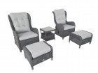 AKS Jackson Loungegruppe Polyrattan/Kunstoffgeflecht anthrazit