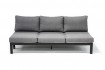 AKS Pearl Loungesofa Aluminium schwarz, Kissen Olefin charcoal 198x75x27 cm