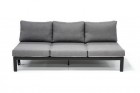 AKS Pearl Loungesofa Aluminium schwarz, Kissen charcoal 198x75x27 cm