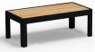AKS Pearl Loungetisch Aluminium Teakholz schwarz 75x37,5x27,5 cm