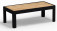 AKS Pearl Loungetisch Aluminium Teakholz schwarz 75x37,5x27,5 cm