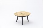 AKS Ward Beistelltisch rund, Alu/Teak, schwarz/natur