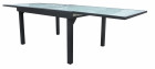 AKS Giga Cantus Ausziehtisch Aluminium Glasplatte charcoal 135-270x105x75cm