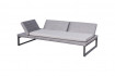 AKS Prato Loungesofa Aluminium Textilen schwarz 190x100x43 cm