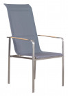 AKS Dundee Diningsessel Edelstahl Textilen grau 65x57x108 cm