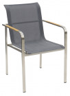 AKS Dundee Diningsessel Edelstahl Textilen grau 65x57x84 cm