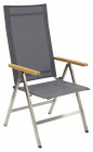 AKS Dundee Klappsessel Edelstahl Textilen grau 72x58x110 cm