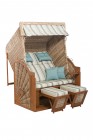 AKS Rostock XL Strandkorb Polyrattan/Kunstoffgeflecht seashell