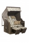 AKS Rostock XL Strandkorb Polyrattan/Kunstoffgeflecht stone grey