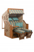 AKS Wismar Strandkorb Polyrattan Pinienholz seashell 165x135x92 cm